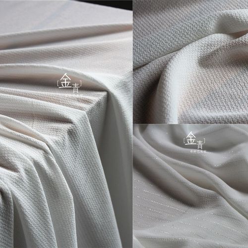泡泡雪纺纱褶皱肌理布料压褶皱艺术时装设计师服装化纤面料布料